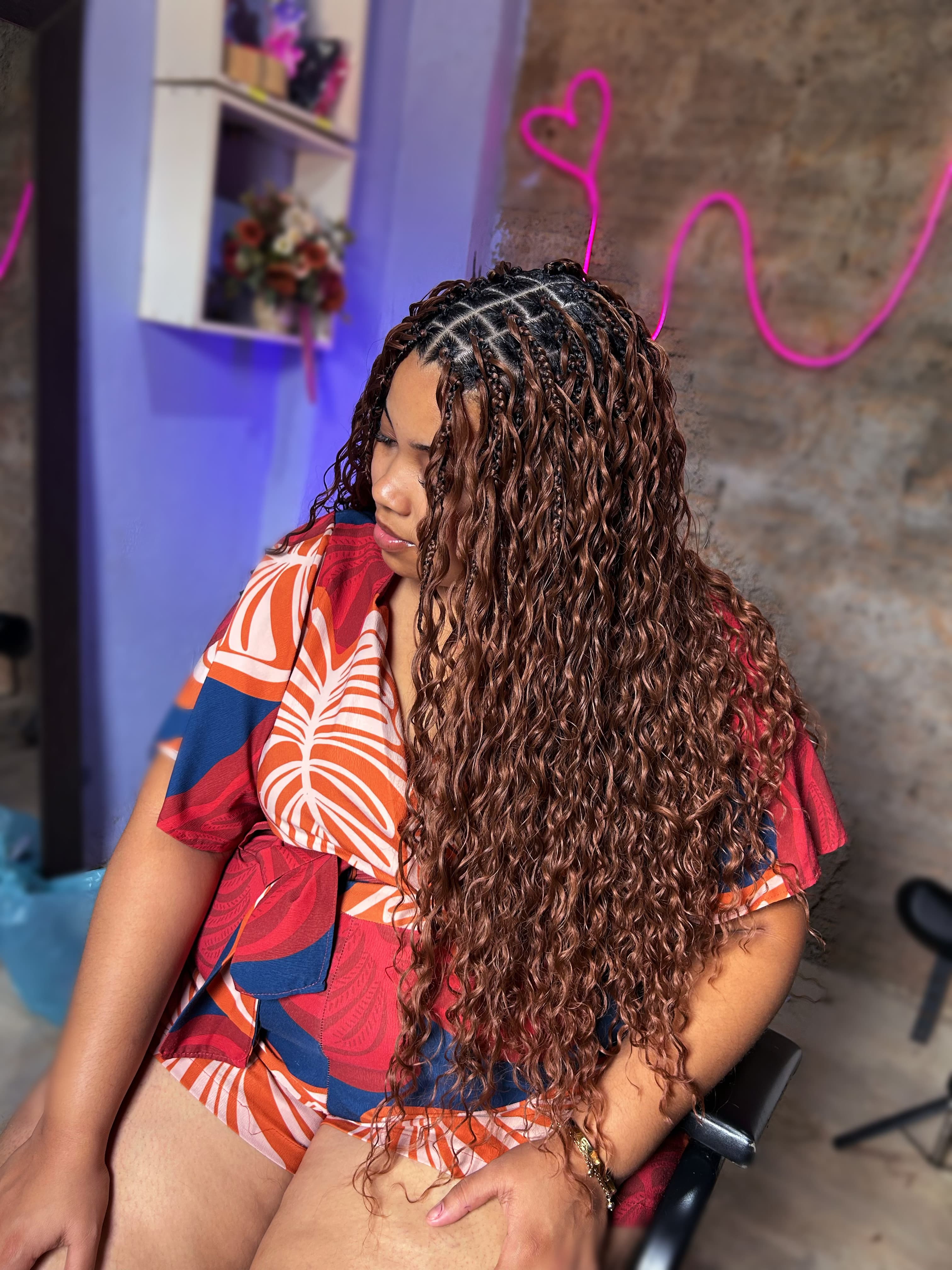 Boho Braids leves com cachos pela Kmilly Braids em Canaã dos Carajás